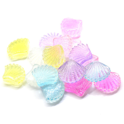 Wholesale Colour Transparent Scallop In Shell Shaped Kawaii Resin Cabochon Mini Resin Charms For DIY Accessories Or Key Chain