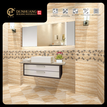 300x600mm 3D Digital Inkjet Glazed Ceramic Travertino Mocha Wall Tiles