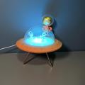 RGB Wooden UFO Night Light With Aliens