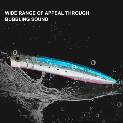 190mm Saltwater Fishing Lure: Slim Popper Bait for Tuna, Amberjack & Kingfish