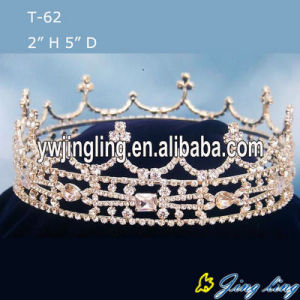 Full Round Rhinestone Pageant King Crowns For Sale