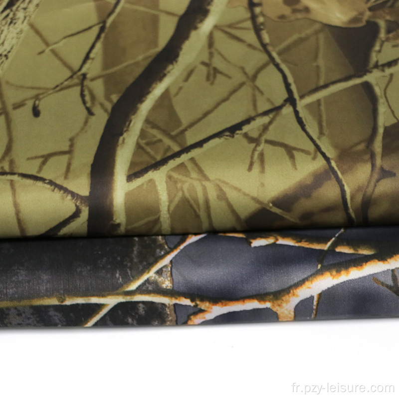 210T Taffetas de camouflage à revêtement argenté 100% en polyester