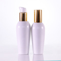 Opal White Glass Lotion Bottles Round Shape Lotion Bottle with golden caps Supplier