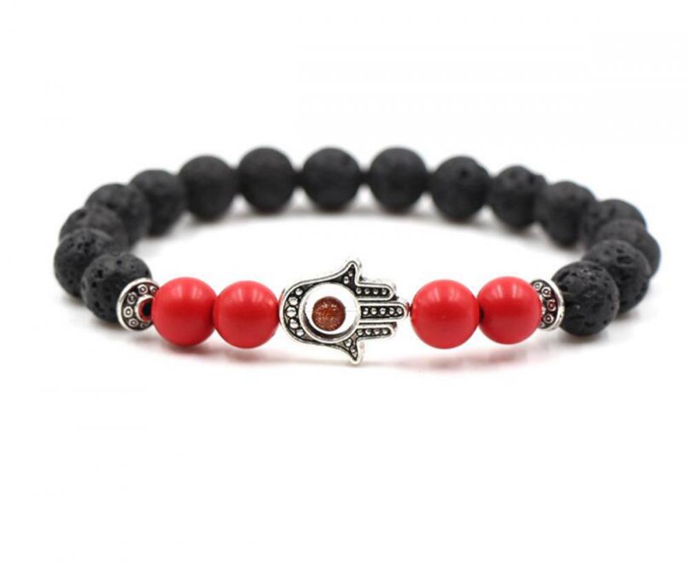 Gemstone Evil Eye Volcano Bracelet de lave