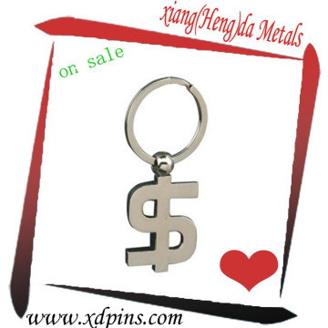 custom promotion metal blank dollar shaped keychain