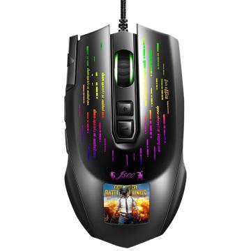 Mouse com fio de games iluminados com LCD com DPI 10000