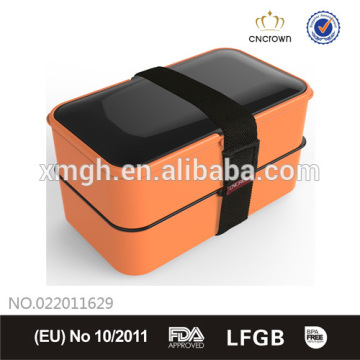 New Orange Bento Box with Printings, FDA Approved, Microwave & dishwasher safe