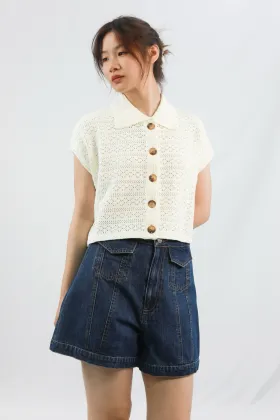 Short Sleeved Knitted Cardigan