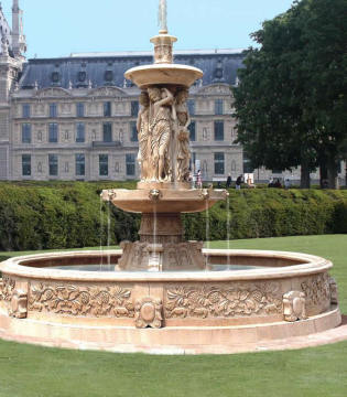 Antique Sunset Red Marble Water Fountain For Sale