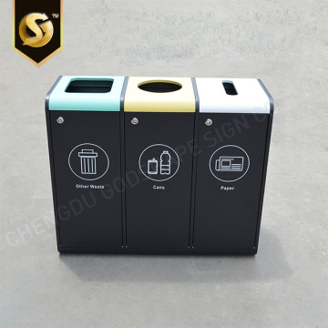 Metalen stalen afval bin buitcompartiment recycling bin