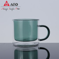 Coffee glass cup double wall coloured glass cup