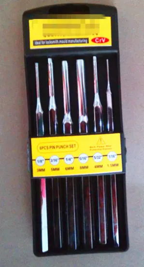 Professional 6PCS Cylindrical Punch Set with Chrome Vanadium