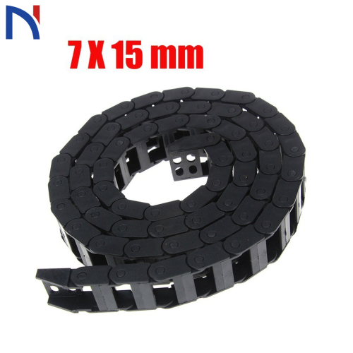 Plastic Transmission Drag Chain 7 x 15mm L1000mm Cable Drag Chain Wire Carrier with End Connectors for CNC Router Machine Tools