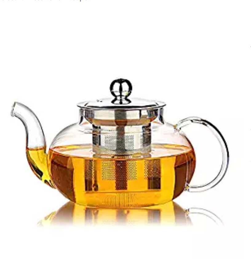 Teabloom Stovetop &amp; Microwave Safe Théière en verre borosilicate théière en verre borosilicaté résistant à la chaleur