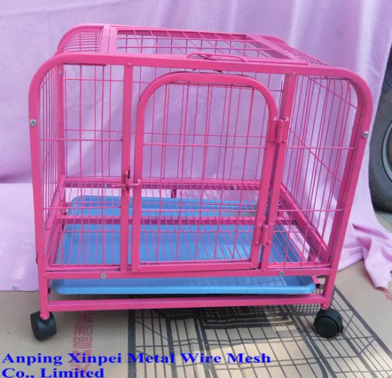 Wire Mesh Dog Cage With Wheel