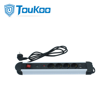 4 outlet German extension socket with surge protection