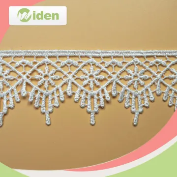 White Poly Nigerian Lace Trim Ladies Suits Lace Design