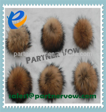 high quality colours raccoon fur ball ,pompon for cap