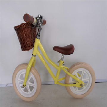12 Inch Baby Girls Boys Eva Plastic Tire Lightweight Kids Balance Bike with Basket