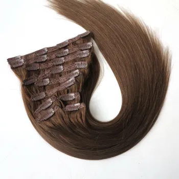 OEM 120 160 220 260 320grams/set Double Drawn Thick Ends Cuticle Intact Virgin Remy Clip in Human Hair Extensions with Lace