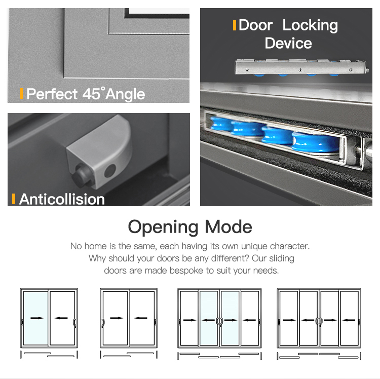 Commercial Residential Aluminum Sliding Doors,Glazed Glass Doors Aluminum Sliding Door,Thermal Break Aluminum Sliding Doors,Soundproof Bulletproof Aluminum Sliding Door