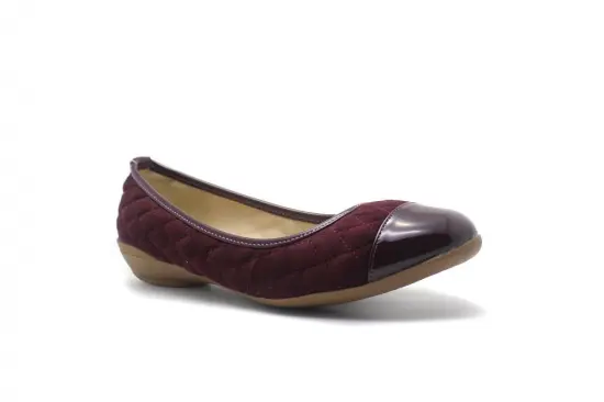 Diamond Stitching With Patent Toe TPR Ballerinas Shoe