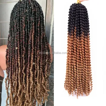 Alileader 22 inch Synthetic Crochet Braid Hair Extension Ombre Passion Twist Pre looped Braiding Water Wave Passion Twist Hair