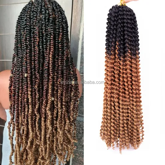 Alileader 22 inch Synthetic Crochet Braid Hair Extension Ombre Passion Twist Pre looped Braiding Water Wave Passion Twist Hair