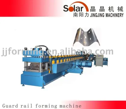Freeway guard rail forming machine