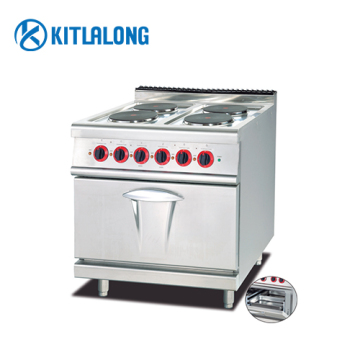 Kitlalong Commercial Kitchen Equipment: 4 Round Hot Plate Electric Range with Oven