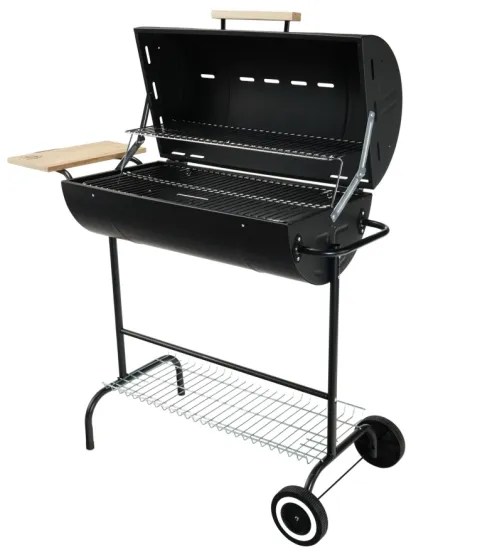 American Style Camping Courtyard Rotisserie Barbecue Grill Barrel Shape Charcoal Rotating BBQ Grill for Home Use