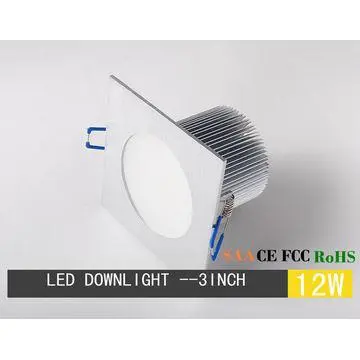 Square LED ceilinglight 12W  silver case