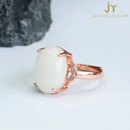 High Quality Natural Stone and Brass Jewelry: Explore Rose Gold Plated Jade Rings and Hetian Jade Collections