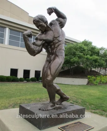 Metal Craft Life Size Bronze Famous Male Arnold Schwarzenegger Statue Strong Man Sculpture
