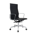 Zwart high-back lederen kantoor swivel bureaustoelstoel