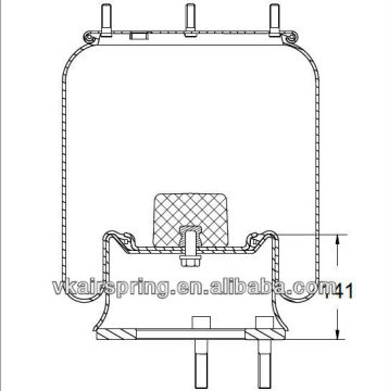 Air bellow suspension kit W01-M58-8772/ Air cushion for BERTOJA 46311001 truck spare parts steel parts steel piston