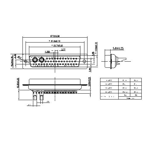 PDB43W2-FXXX POWER D-SUB 43W2 SOLDER CUP-Female