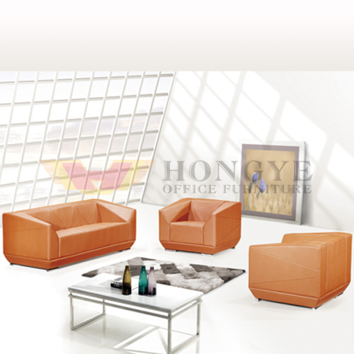 Italian Design Model Gergeous Orange Color Office Leather Sofa (HY-F1008)