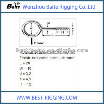 China Manufacturer price metal zinc plated wood screw eye in rigging hardware