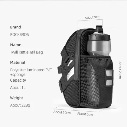 ROCKBROS Double Zipper Reflective Bicycle Saddle Bag