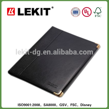 A4 Leather portfolio folders with metal corners