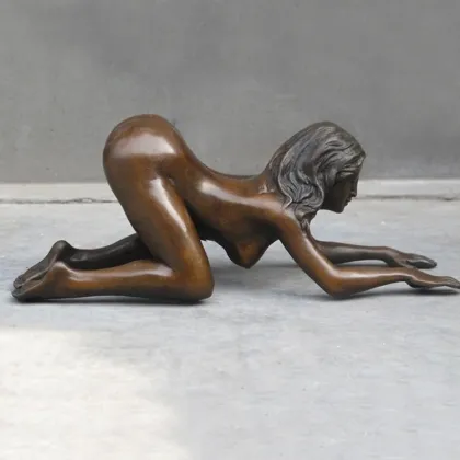 Naked girl erotic sculpture bronze nude hot open naked sexy woman statue