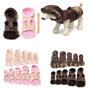 Hot Sale Best Price NEW Cute Pet Dog Clothes Soft Cotton Winter Coat Jacket Winter Warm Dog Button With Little Bow13.96