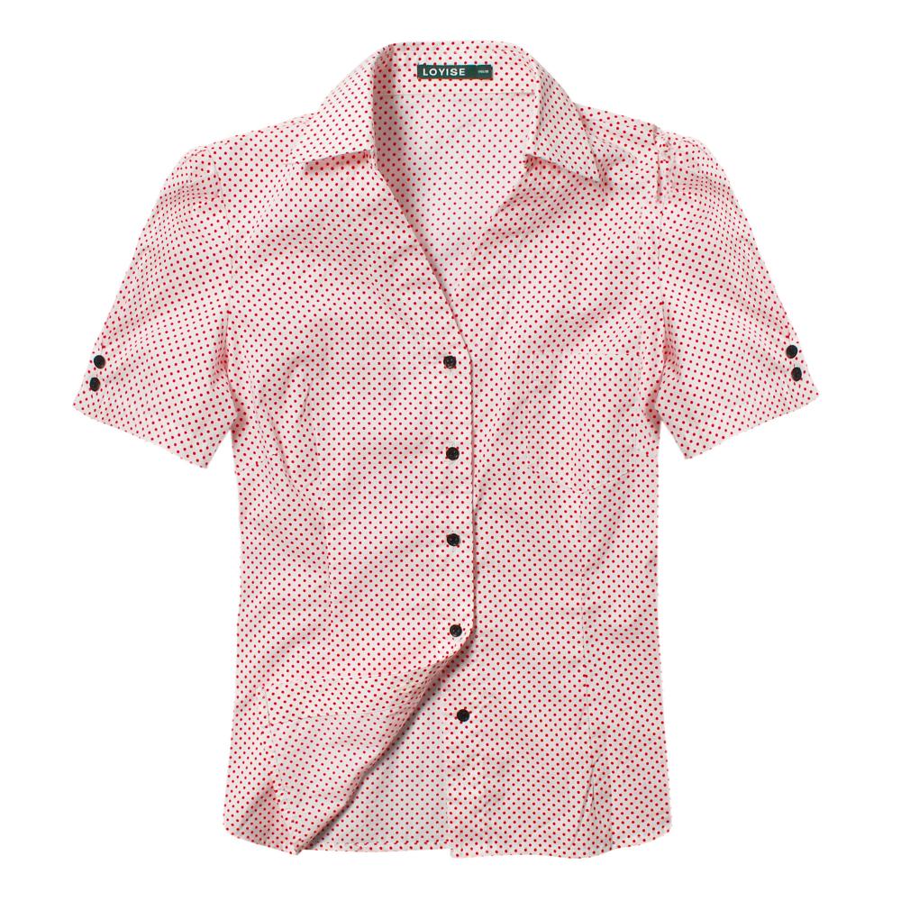 Camisa feminina de bolinhas por atacado