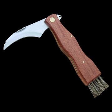 Multifunction Mushroom Knife with 420 Stainless Steel (Blade) and Wood (Handle)