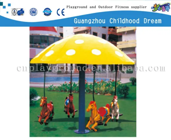 (HD-18804)Yellow mushroom bright fiberglass used merry-go-round horses for sale