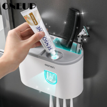 ONEUP Bathroom Accessories New Toothbrush Holder With Cup Convenient Automatic Toothpaste Squeezer Storage Bathroom Products Set