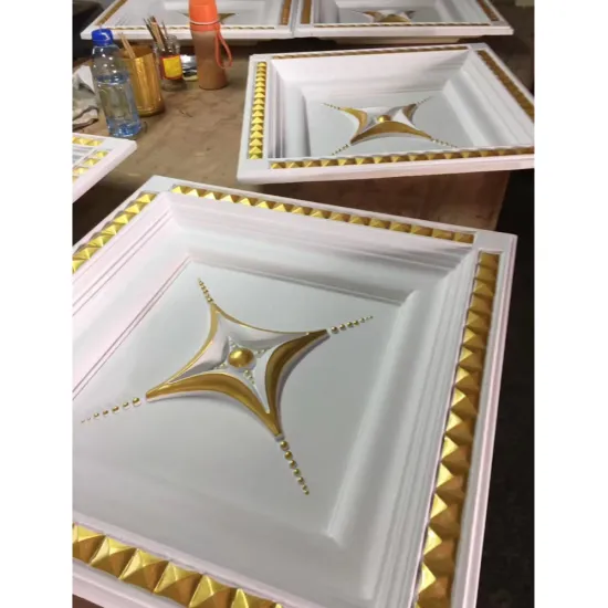 Modern PU Decorative Ceiling Medallions and Foam Tiles for Living Room and Hotel Decor