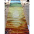 Mosaico de vidrio hecho a mano Sunset Lake Scene Art Mural