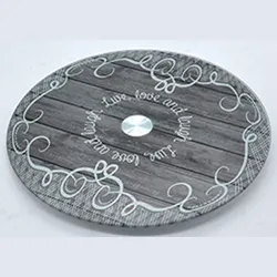 customization tempered glass swival plate of 20cm